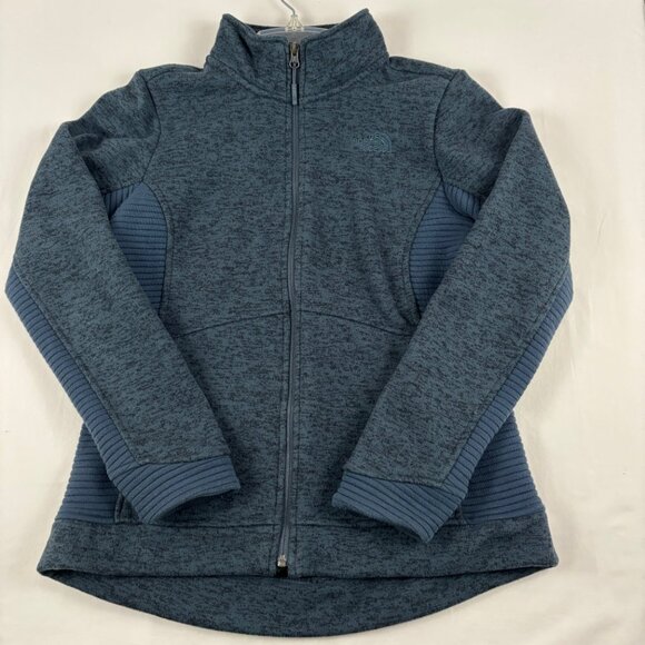 The North Face Indi Full Zip Mock Neck Jacket Blue Medium - Picture 3 of 9
